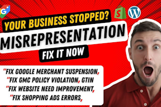 fix google merchant center misrepresentation, gmc, gtin, merchant center