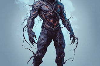 best dark fantasy horror character art in unique style