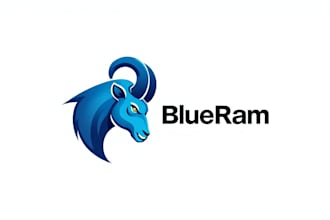 do wonderful head of a blue ram on white isolated mascot logo design