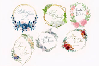 design a beautiful wedding monogram logo and invites
