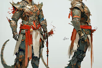 do dnd character art, 2d game character art in unique style
