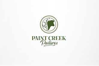 design paint creek pastures cool farm logo