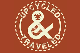 design beautiful traveled up cycled bag brand logo