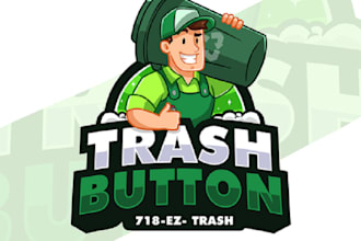 design top quality trash service and cleaning logo