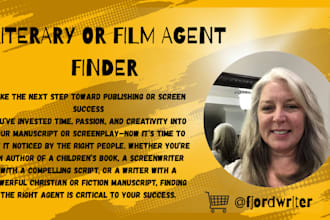 find agent for children book, movie script, screenplay, christians book, fiction