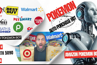 code pokemon bot, auto purchasing bot, pokemon center bot, item monitor bot