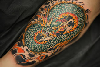 make awesome original japanese tattoo, irezumi tattoo design