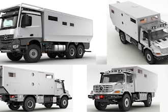 design 3d interior and exterior motorhome, 3d camper, 3d rv design or wrap