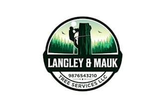 design classic tree service company themed logo