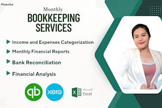 setup and do your bookkeeping in quickbooks and xero
