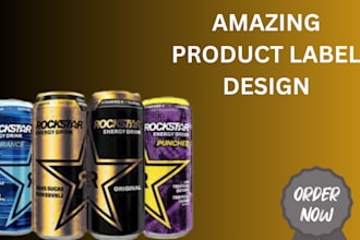 do custom label beverages energy drinks bottle label design packaging design