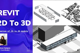 do bim 3d revit model architecture projects from PDF, dwg