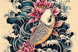 design a tattoo in japanese style