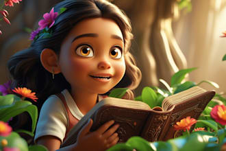do 3d christian children story book children illustration bible illustration