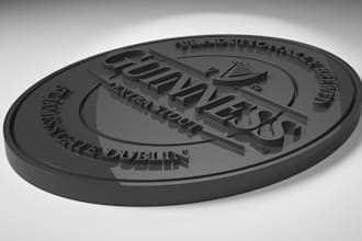 3d printable files, 3d logo model, 3d emblem design, stout sculptor,irish,zbrush