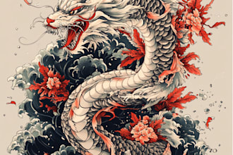 draw a japanese or oriental tattoo design for you