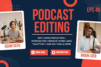 edit audio or podcast editing, mixing and mastering for youtube shorts podcast