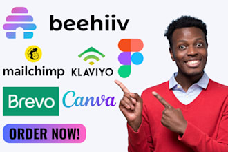 design canva beehiiv klaviyo mailchimp email newsletter template brevo in 24hr