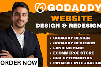 do godaddy website design, godaddy landing page, godaddy website redesign