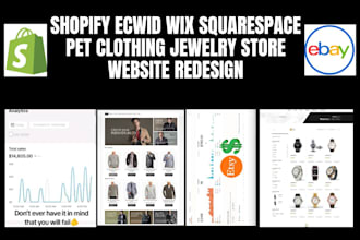 build create shopify ecwid wix squarespace store design, website store redesign