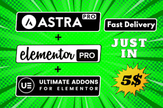install elementor pro, astra pro, rank math pro, wp rocket and crocoblock
