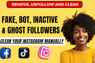 unfollow instagram followings, remove bot, ghost, fake followers, delete posts