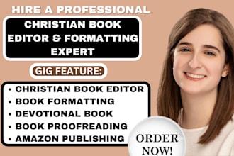 proofread your spiritual christian book manuscript, book editor and formatting