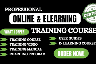 create online elearning course training course training video workshop course