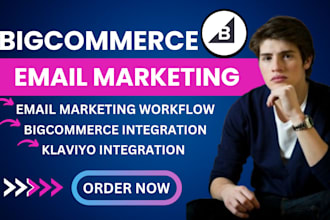 setup bigcommerce email marketing campaign automation flow in klaviyo