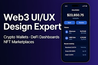 design futuristic web3 website or mobile app UI for your crypto project