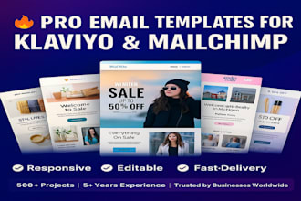 design responsive klaviyo or mailchimp email marketing newsletter template
