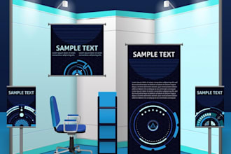 design trade show booth and backdrop for your exhibition