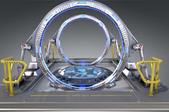 3d spaceship model amour model, teleportation port for any use