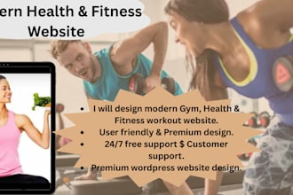 design modern sport, gym, workout, health, fitness website