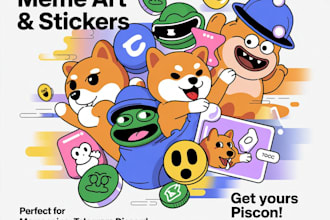 create and design custom meme art, memecoin sticker pack meme GIF