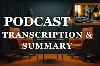 write podcast summary tv show notes summaries and transcriptions within 24 hours