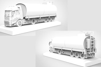 create 3d truck model, 3d car, vehicle model, truck in zbrush for 3d printing