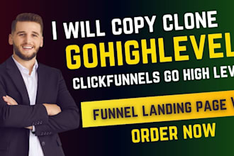 copy clone gohighlevel website clickfunnels go high level funnel landing page VA