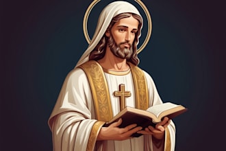 design cartoon holy saint or christian bible character illustration