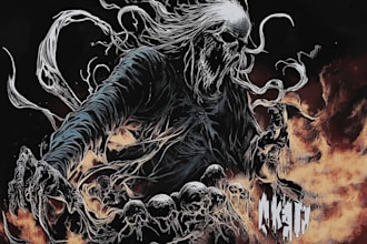 create dark art and heavy death metal illustration