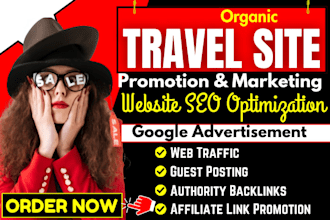 do travel site promotion, organic social media promotion to guarantee bookings