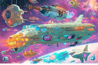 design spaceship, sci fi illustration and sci fi art