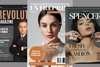 design attractive magazine cover layout brochure