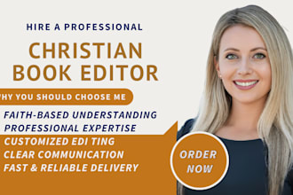 do developmental, line, and copy editing, christian and manual book editor