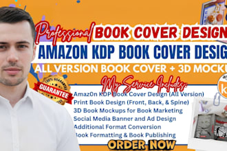 design pdf amazon KDP book cover, recipe cookbook, children or christian book