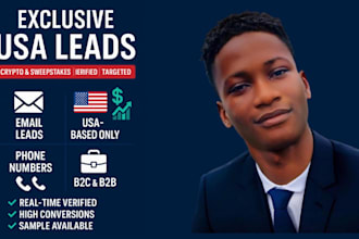 provide exclusive usa crypto leads and verified sweepstake leads