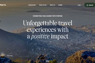 design travel agency website, tour booking website with API