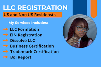 do US llc registration, ein number, itin and boi report, dissolve llc, trademark