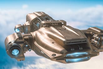 hard surface 3d spaceship model, spacecraft, star trek ship, starcruiser, scifi
