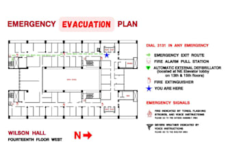 design fire safety plan, evacuation route  sprinkler systems fire hydrant